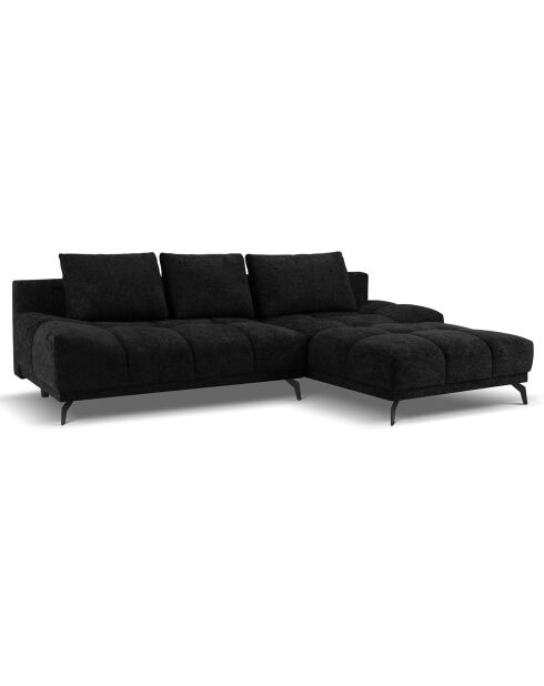 Canapé d'angle Droit Convertible avec Coffre Cirrus 5 Places  noir - 290x182x90 cm